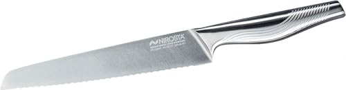 Nirosta Brotmesser Swing 35 cm – Hochwertiger Edelstahl – Gezahnte Klinge in Profi-Qualität für Brot, Gebäck & Co – Handgeschärfter Taper-Klingenschliff – Sandgestrahlter Anti-Rutsch-Griff von Nirosta