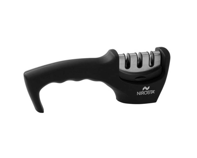 Nirosta Messerschärfer 3-stufig, Anti-Rutsch Boden, ergonomischer Griff, leichte Reinigung von Nirosta