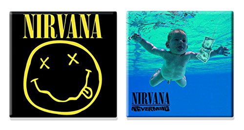 Nirvana 2 x Kühlschrankmagnet nevermind Nue offiziell Gift set von Nirvana