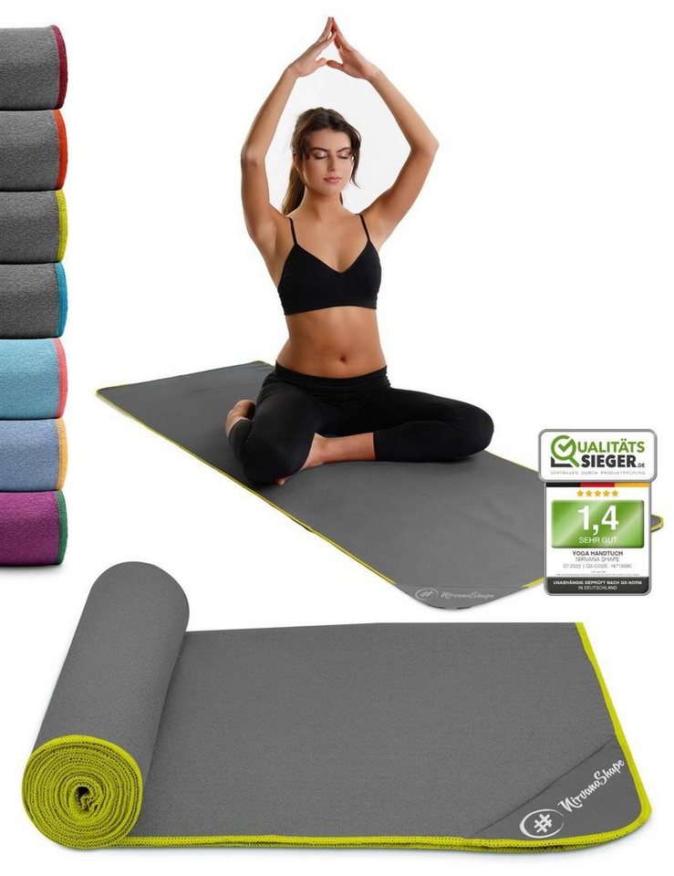 NirvanaShape Sporthandtuch Yoga Handtuch mit Antirutsch-Noppen, Yogatuch-Auflage für Yogamatte, Microfaser, +Yoga Einführungs eBook, Yogatuch-Auflage Saugstark, Hygienisch von NirvanaShape