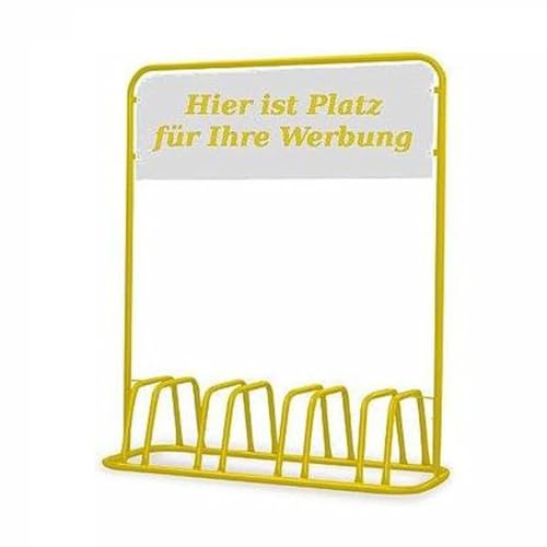 Nischenmarkt 4er Werbe-Fahrradständer mit Werbeschild/Fahrradhalter + Werbetafel (gelb) von Nischenmarkt