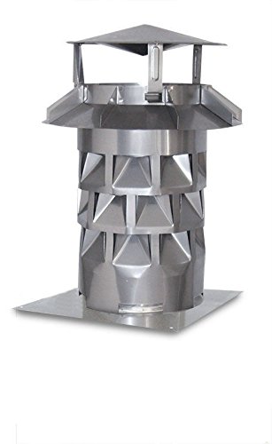 Nischenmarkt Schornsteinhaube/Kaminabdeckung/Schornsteinabdeckung Windkat V2A DN 150 mit Grundplatte + Silikon von Nischenmarkt