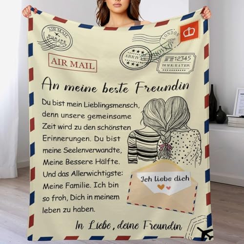 Nisen Geschenke für Bestie Decke An Meine Beste Freundin Kuscheldecke Flauschig Bettdecke Sofadecke Positiv Ermutigen Wohndecke 150 x 200 cm von Nisen