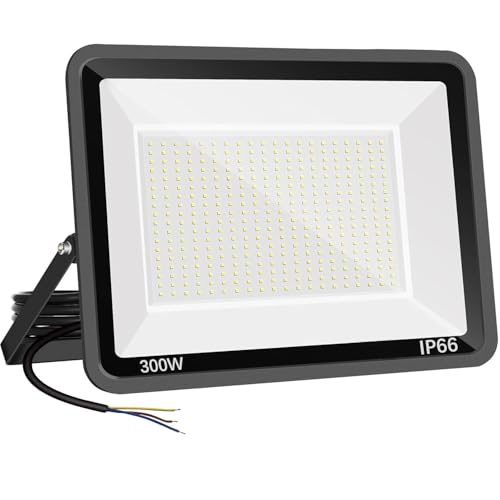 Niserelesa 300W LED Strahler Außen,Superhell 30000LM Scheiwerfer LED-Strahler, IP66 Wasserfest Fluter 6500K Kaltweiß Flutlicht Außenleuchte,für Hinterhof, Auffahrt, Türen, Garage, Flur, Garten von Niserelesa