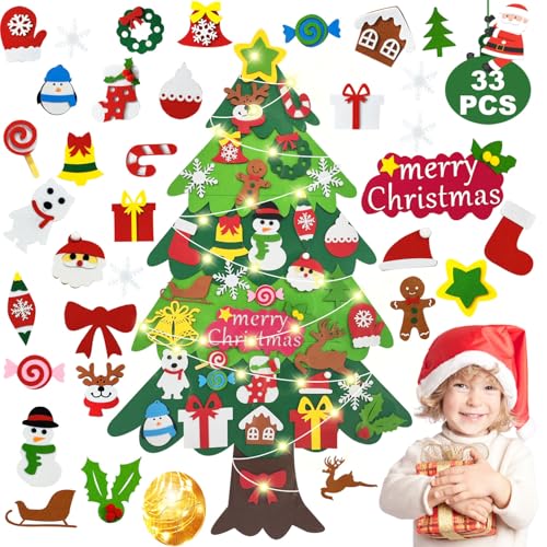 Filz Weihnachtsbaum Kinder Wand mit Lichter A von Niserelesa