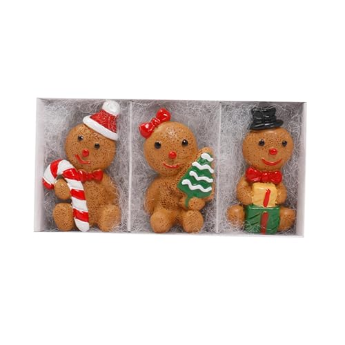 Nishiyuenyi 3 Stück Weihnachten Lebkuchen Dekoration Statuen Handgemachte Weihnachten Decor Nette Nishiyuenyi 3 Stück Weihnachten Lebkuchen Dekoration Statuen Handgemachte Weihnachten Decor Nette von Nishiyuenyi