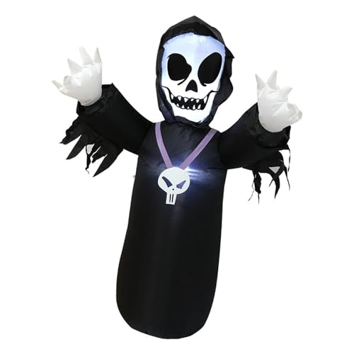 Nishiyuenyi Halloween Dekoration Aufblasbare Figur Als Eine Leuchtende Spukgestalt Als Außendekoration Selbstaufblasend mit Gebläse Und LEDs für Garte Nishiyuenyi Halloween Dekoration Aufblasbare Figur Als Eine Leuchtende Spukgestalt Als Außendekoration Selbstaufblasend mit Gebläse Und LEDs für Garte von Nishiyuenyi