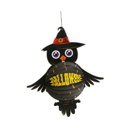 Nishiyuenyi Halloween Laterne Karton Hängende Requisite Dekorative Ornament Modernes Haus Bar Dekoration für Kinderzimmer Wohnzimmer Geburtstag Feier Geschenke, Eule 35cmx43cm von Nishiyuenyi