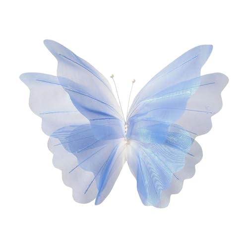 Nishiyuenyi Künstlicher Schmetterling Große Tüll Blume Riesiger Wandschmuck Als Dekorationsobjekt mit Standfuß für Themenfeiern Gartendekoration Und Events, Blau Nishiyuenyi Künstlicher Schmetterling Große Tüll Blume Riesiger Wandschmuck Als Dekorationsobjekt mit Standfuß für Themenfeiern Gartendekoration Und Events, Blau von Nishiyuenyi