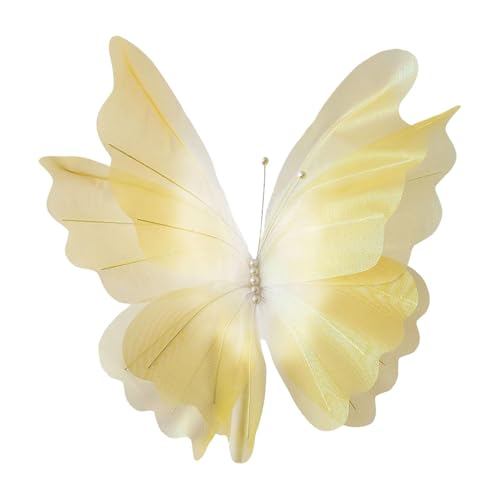 Nishiyuenyi Künstlicher Schmetterling Große Tüll Blume Riesiger Wandschmuck Als Dekorationsobjekt mit Standfuß für Themenfeiern Gartendekoration Und Events, Gelb Nishiyuenyi Künstlicher Schmetterling Große Tüll Blume Riesiger Wandschmuck Als Dekorationsobjekt mit Standfuß für Themenfeiern Gartendekoration Und Events, Gelb von Nishiyuenyi