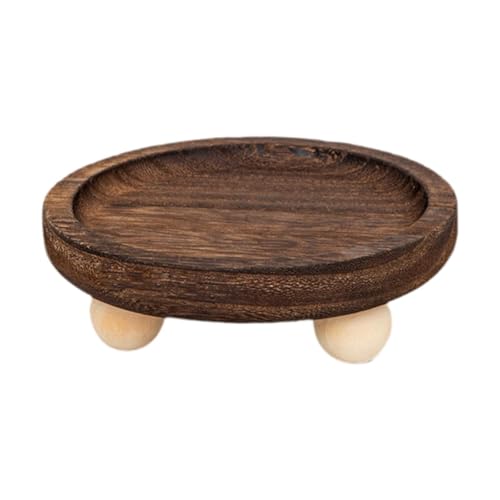 Nishiyuenyi Pedestal Stand Riser Holz Tablett Erhöhter Organizer Schmuckablage Dekorative Fußplatte für Wohnzimmer Schlafzimmer Badezimmer, 13cmx13cmx4.5cm von Nishiyuenyi