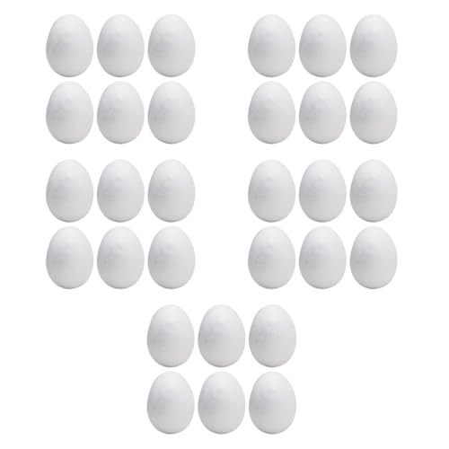 Nishiyuenyi Schaumeier, Styropor-Eier, Kunsteier, Ostereier für DIY, handgefertigte Dekoration, frühkindliche Bildung, 30 Stück 6.7 X 4.7 cm von Nishiyuenyi