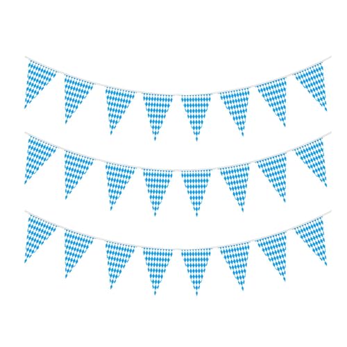 Nishiyuenyi Wimpelkette 25 Stück Party Banner Girlande Dreiecksfahnen Polyester Dekorativ für Festveranstaltung Heim Büro Porcheinsatz, Style A von Nishiyuenyi