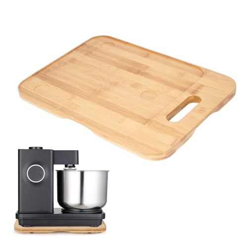 Nisorpa Küchenmaschine Gleitbrett 41 x 30 cm Bambus Rollbrett Slider Gleiter mit Griffen Rollen und Gummifüße am Boden Gleiter müheloses Verschieben Rollbrett Für Haus Küchen von Nisorpa