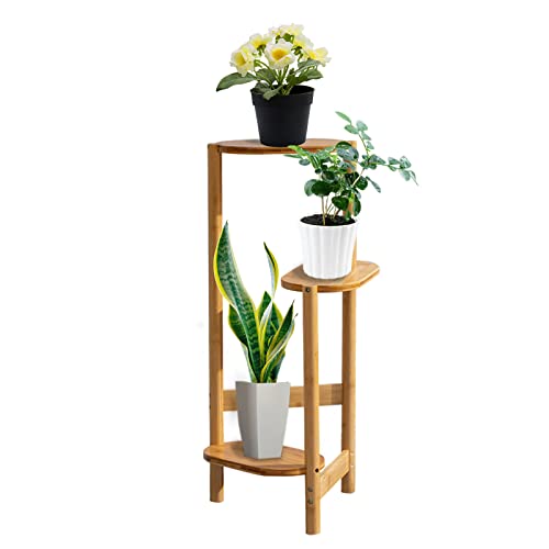 Nisorpa 3-stufiger Holz Pflanzenständer,Eck-Blumenhocker,Außen Innen Blumentreppe,Mehrstöckig Blumenständer,Stufen Blumenregal für Garten Balkon Wohnzimmer von Nisorpa