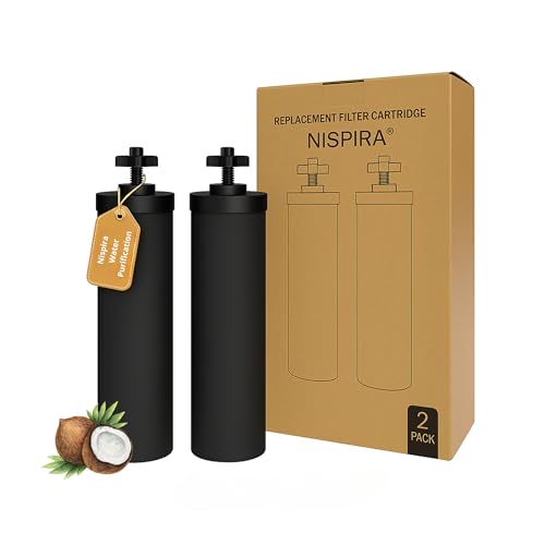Nispira Premium Wasserfilter Black Element Kartusche kompatibel mit Berkey Countertop Wasseraufbereitungssystem Im Vergleich zu Teil BB9 2 Filter von Nispira