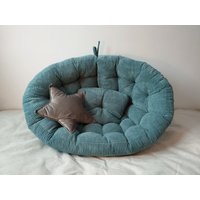 Größe S/M Futon, Boden-Futon, Boden-Quiltkissen, Stuhl Sofa Getuftet, Bodenkissen | Rundes Kissen Schaukelkissen von NiszaComPl