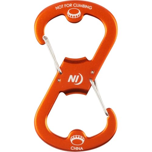 Nite Ize Ahhh Aluminium Dual Flaschenöffner, S-Biner Dual Karabiner mit doppelseitigem Flaschenöffner, Orange von Nite Ize
