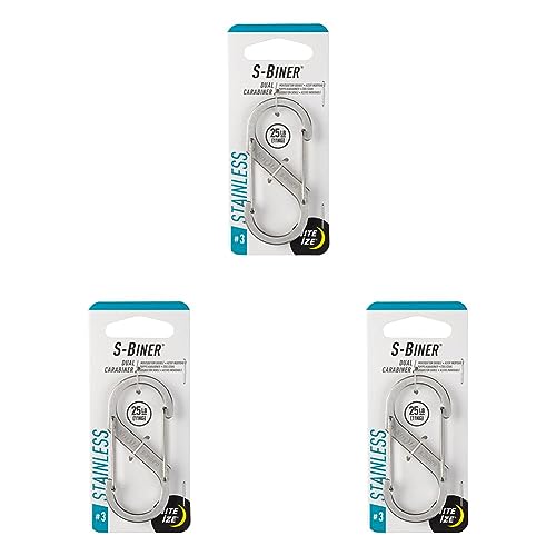 Nite Ize Karabiner S-Biner Stahl GR 2, Silber, NI-SB2-03-11 (Packung mit 3) von Nite Ize