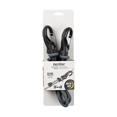 Nite-ize KBB9-01-R3 KnotBone Seil mit Karabiner-Clip-Enden + verstellbare Länge 25,4 cm – 121,9 cm, Größe #9 Bungee, Schwarz, Size #9 von Nite Ize