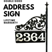 Doppelseitiges Hausadressschild - Geschenk Für Mutter Reflektierendes Metall Yard 911 High Visible | Stahl 152 cm Stange & Schnecke Mit Abschluss von NiteBriteSigns