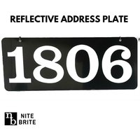 Hausnummern Adressschild - 6 "x 15" Personalisierte Reflektierende Adresse Zum Anhängen An Haus, Briefkasten Oder Lichtmast von NiteBriteSigns
