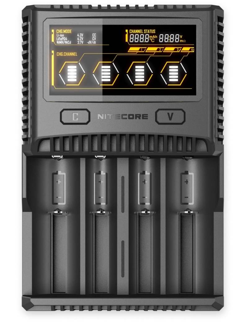Nitecore Ladegerät Akku/Batterielader Sc4 4 Schacht Li Ion Ni Mh Ni Cd Li Fepo4 B-Ware von NiteCore