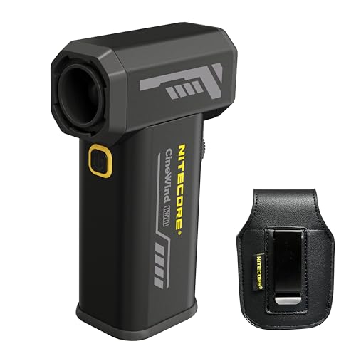 Nitecore CINEWIND CW20 Taschenfotografie Ventilator Druckluft Staubwedel Mehrzweck-Jetventilator Turbo Ventilator mit Tragetasche Ledertasche Flachdüse Runddüse (Schwarz) von Nitecore