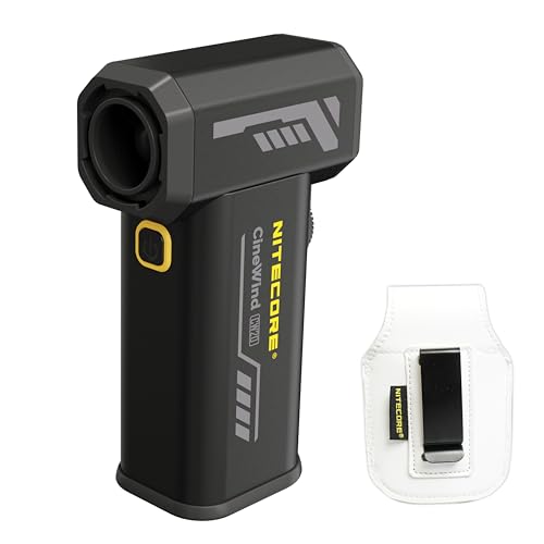 Nitecore CINEWIND CW20 Taschenfotografie Ventilator Druckluft Staubwedel Mehrzweck-Jetventilator Turbo Ventilator mit Tragetasche Ledertasche Flachdüse Runddüse (Weiß) von Nitecore