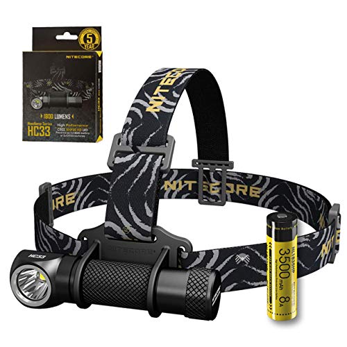 Nitecore HC33 Stirnlampe - Super Hell LED 1800 Lumen - Wiederaufladbar Kopflampe - IP68 Wasserdicht - Magnetisch L Form von Nitecore