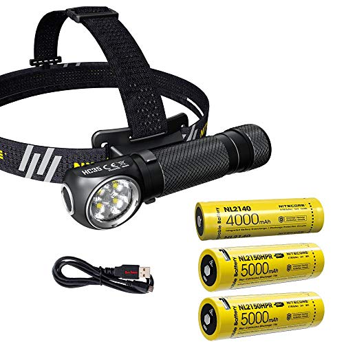 Nitecore HC35 Rechargeable LED Headlamp - 4 x CREE XP-G3 S3 w/2x NL2150HPR & NL2140 Rechargeable Li-ion Batteries von Nitecore