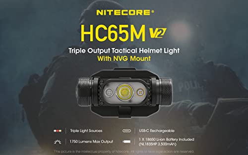 Nitecore HC65M V2 Tactische Helmlamp Oplaadbaar von Nitecore