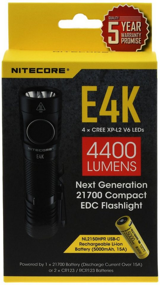 Nitecore LED Taschenlampe Nitecore E4K Tactical EDC-Lampe, Taschenlampe 4400 Lumen Nitecore LED Taschenlampe Nitecore E4K Tactical EDC-Lampe, Taschenlampe 4400 Lumen von Nitecore