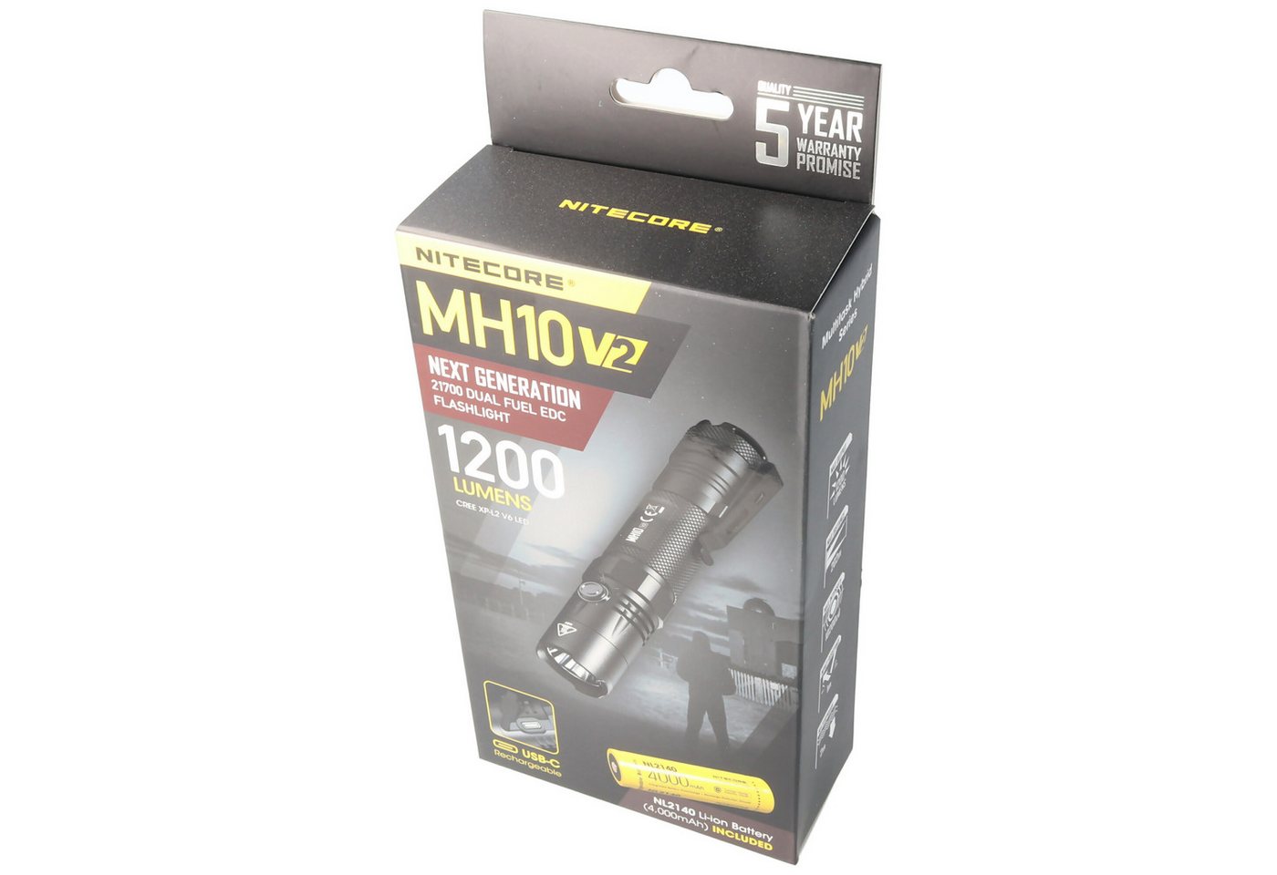 Nitecore LED Taschenlampe Nitecore MH10 V2, MH10V2 LED Taschenlampe inklusive 21700 4000mAh Li- Nitecore LED Taschenlampe Nitecore MH10 V2, MH10V2 LED Taschenlampe inklusive 21700 4000mAh Li- von Nitecore