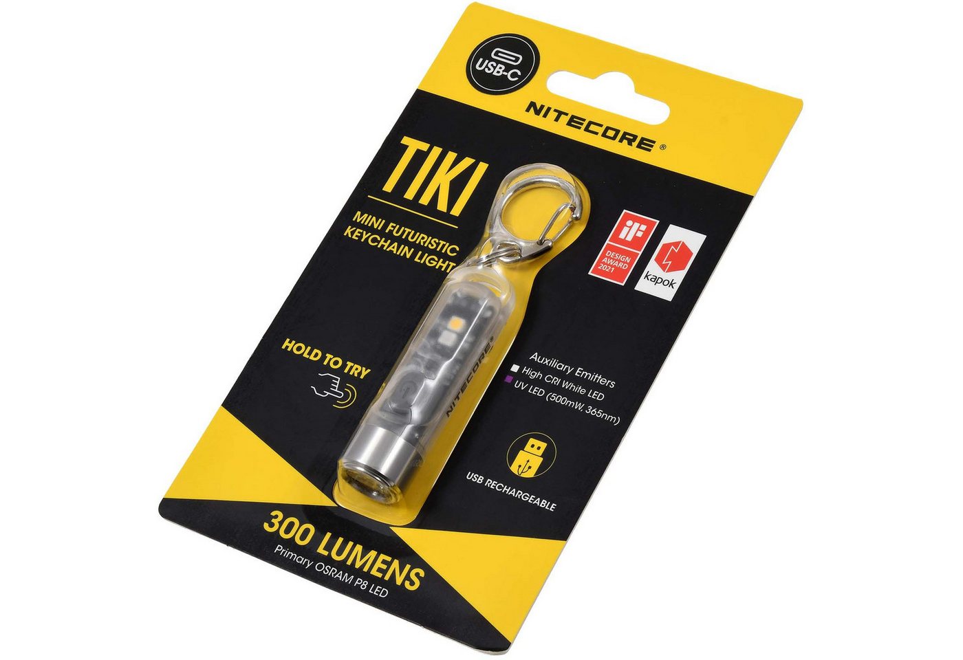 Nitecore LED Taschenlampe TIKI - 300 Lumen, mit UV, Micro-USB von Nitecore