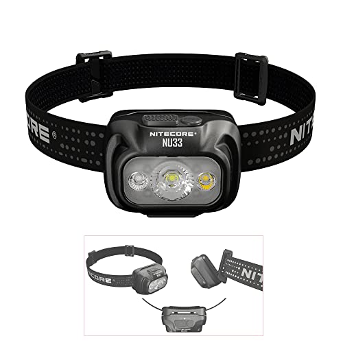 Nitecore Stirnlampe NU33, USB-C-aufladbare LED Kopflampe, 700 Lumen, 135 Meter Leuchtweite, Rotlicht für Nachtsicht von Nitecore