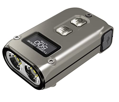 Nitecore TINI 2 Titanium, kleine Taschenlampe, USB-C-ladbare LED-Taschenlampfe, 500 Lumen in 5 Stufen, bis 600 h Leuchtdauer von Nitecore