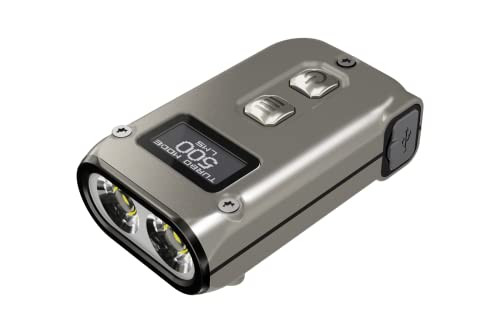 Nitecore TINI 2 Titanium, kleine Taschenlampe, USB-C-ladbare LED-Taschenlampfe, 500 Lumen in 5 Stufen, bis 600 h Leuchtdauer von Nitecore