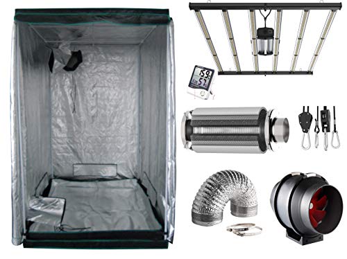 Nito LED Grow Box/Tent/Zelt 140 x 140 x 200 cm Komplettset passiv Aktivkohlefilter Abluft inkl. (645W Flexstar) von Nito