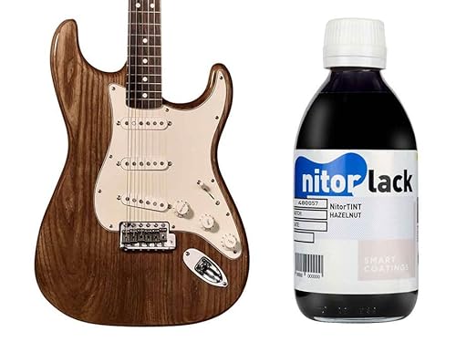 Gitarren Beize / Woodstain Hazelnut / Haselnuss auf Nitrobasis 250 ml Flasche von Nitor