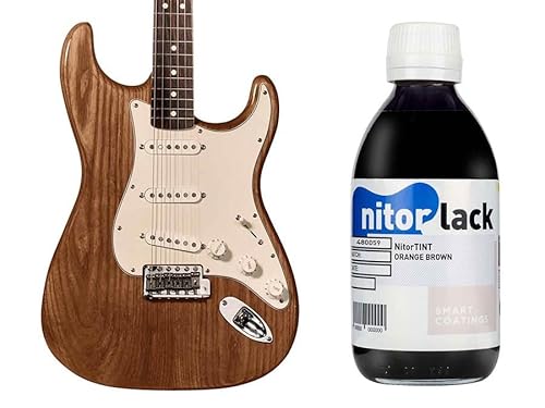 Gitarren Beize / Woodstain Orange/Brown auf Nitrobasis 250 ml Flasche von Nitor