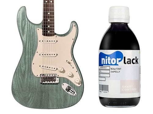Gitarren Beize / Woodstain Teal / Blaugrün auf Nitrobasis 250 ml Flasche von Nitor