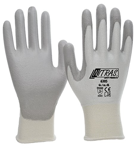 100 Paar NITRAS D.-Handschuhe, PU, weiß-grau L Grösse L 100 Paar NITRAS D.-Handschuhe, PU, weiß-grau L Grösse L von Nitras
