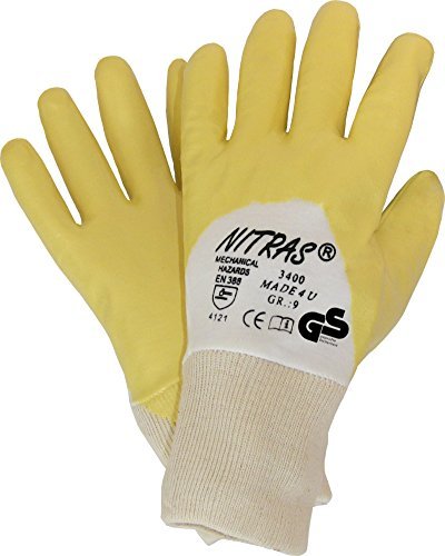 Arbeitshandschuhe-Gelb Nitras Premium EN 388 Cat 2 Gr. 9 (12 Paar) von Nitras