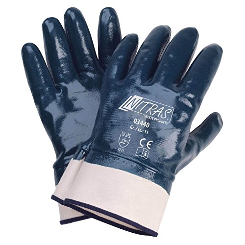 Nitras 03440 Nitrilhandschuhe Arbeitshandschuhe Handschuhe mit Stulpe - VPE 72 Paar, Größe:10 (XL) von Nitras
