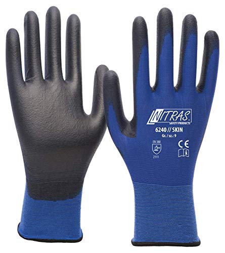 Nitras 12 Paar 6240 Skin Nylon-Strickhandschuhe mit PU-Beschichtung, Feinmontage, Touchscreen geeignet, Größe:6 Nitras 12 Paar 6240 Skin Nylon-Strickhandschuhe mit PU-Beschichtung, Feinmontage, Touchscreen geeignet, Größe:6 von Nitras
