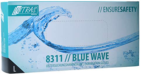 NITRAS Blue Wave 832-L 100 St. Nitril Einweghandschuh Groeße (Handschuhe): L von Nitras