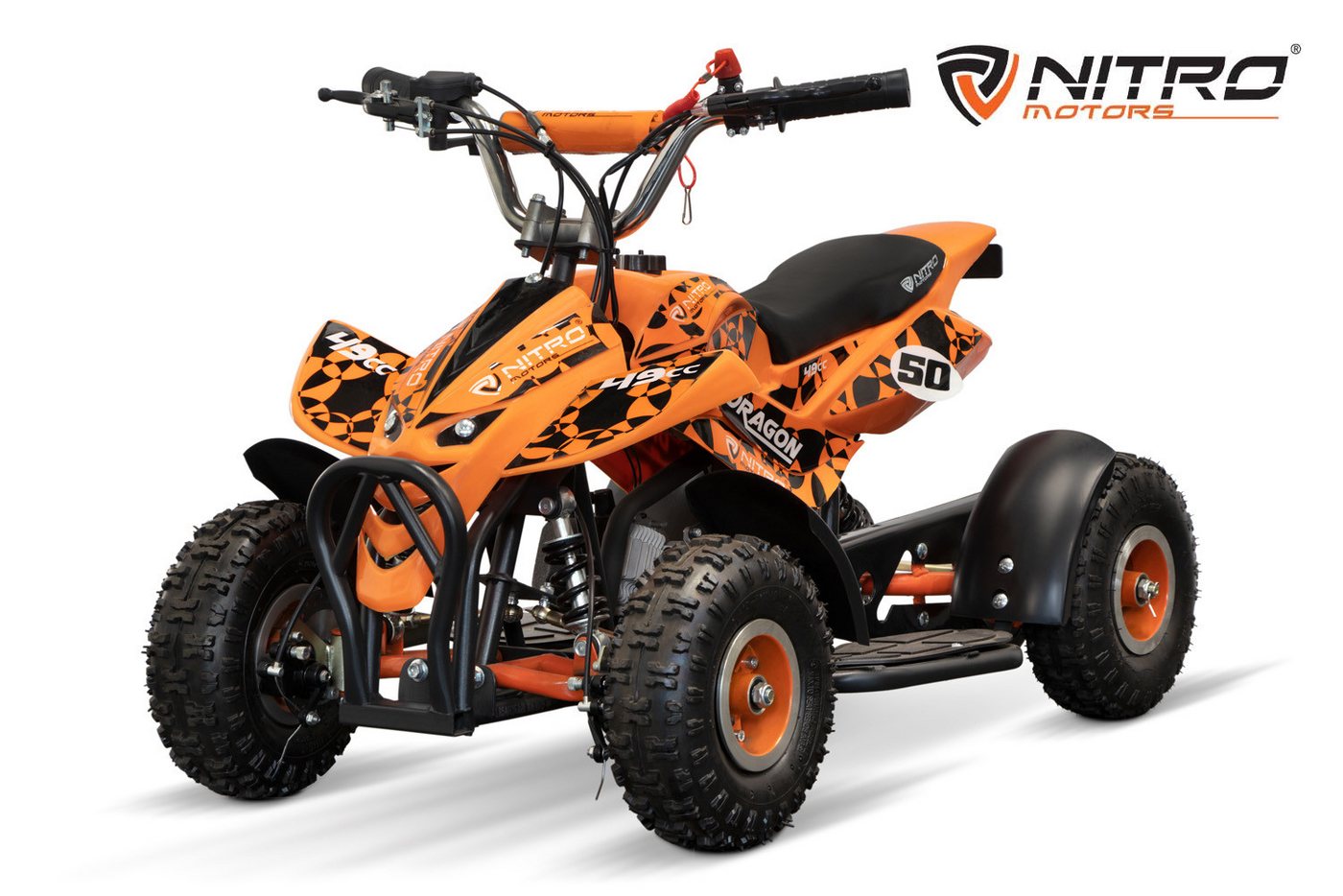 Nitro Motors Dirt-Bike 49cc Mini Kinder Quad Dragon 4 Kinderquad Pocketquad ATV, 1 Gang, Automatikschaltung, Easy Pull Starter, Not Aus Leine, stufenlos drosselbar" von Nitro Motors