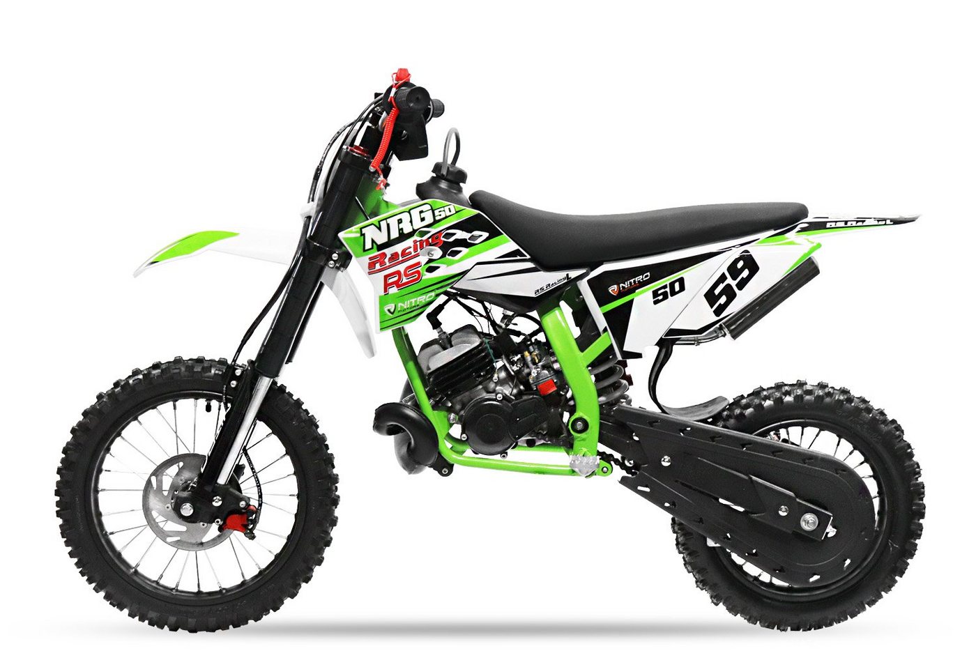 Nitro Motors Dirt-Bike 50cc midi Kinder Dirtbike NRG50 RS 14/12 Crossbike Pocketbike, 1 Gang, Automatikschaltung" von Nitro Motors