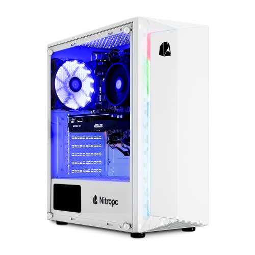 NitroPC - Gaming PC Advanced Silver (Intel Core i5 11400 6/12 4.4GHz, GTX 1650 4GB, RAM 16GB, SSD 240GB + HDD 1TB, Windows 11 Home, WiFi) Gamer PC, Desktop Computer von NitroPC